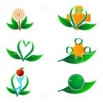 Abstract Plants and Flowers Icon Set